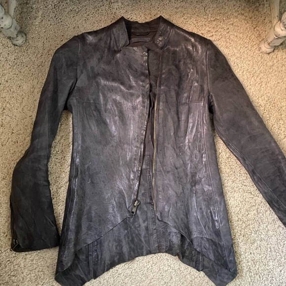 BLUR Leather Distressed Jacket  Size 40 US 0-2 - Picture 6 of 15